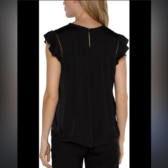 Meadow Rue Black Relaxed Ruffled Blouse - Picture 3 of 10
